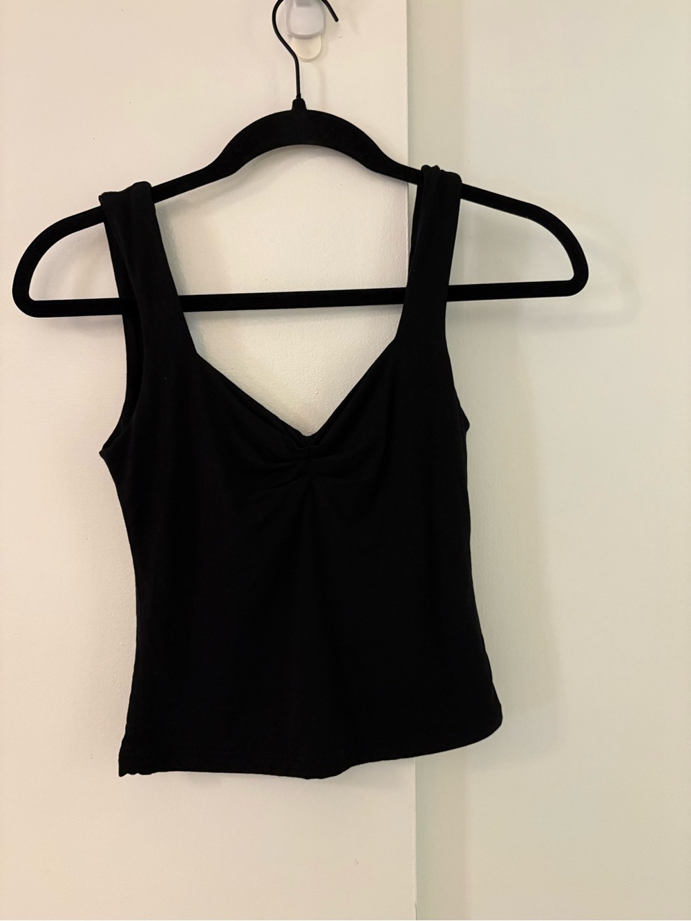 Classic Black Twist-Front Tank Top with Wide Straps